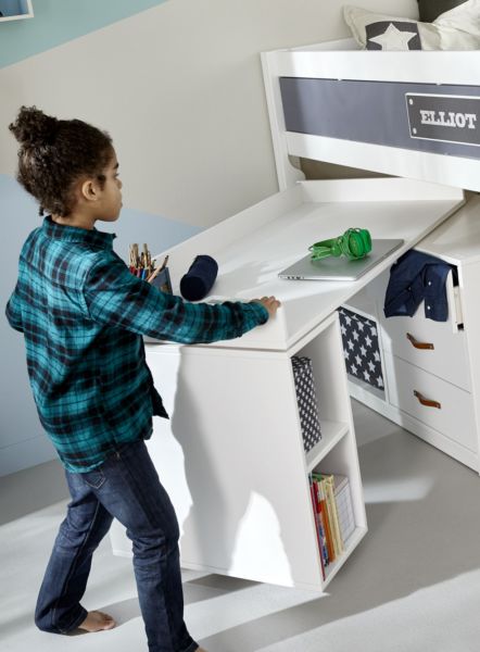 Lifetime gyerekszoba - félmagas ágy kihajtható íróasztallal